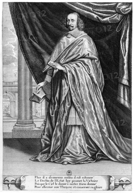 Mazarin (Giulio Mazarini, known as Jules Mazarin) (1602-1661) Cardinal.