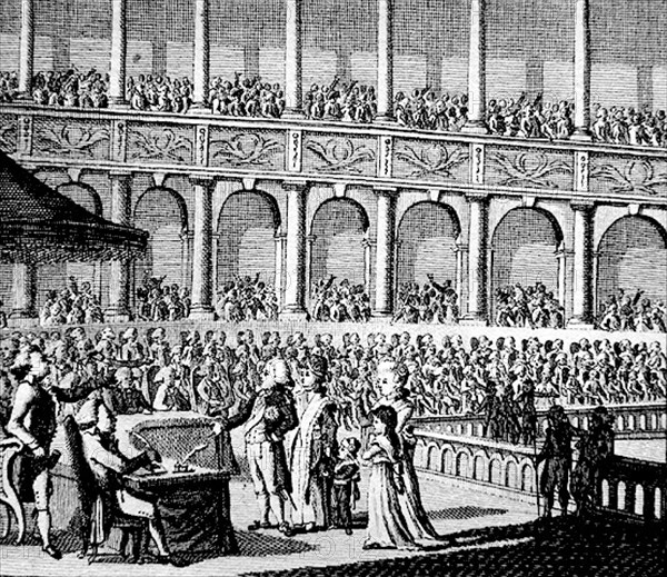 The Royal family facing the revolutionaries after the return from Varennes