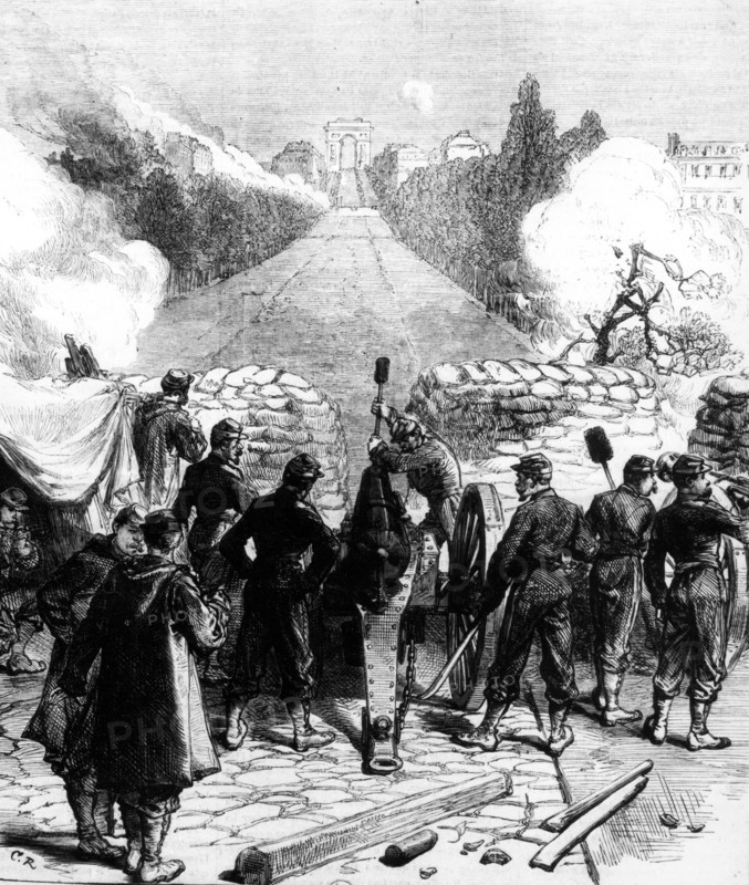 The Commune 1871 Battery with the bridge of Neuilly -