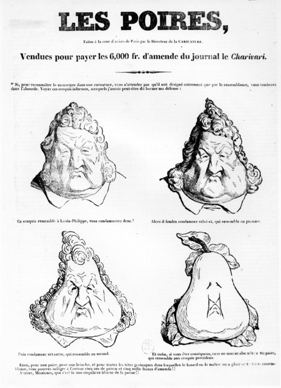 Caricature du roi Louis-Philippe - Les Poires -