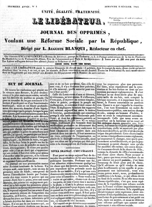 Le Libérateur, Journal des opprimés