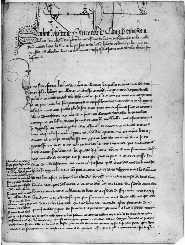 Letter of Pierre le Vénérable to Héloïse