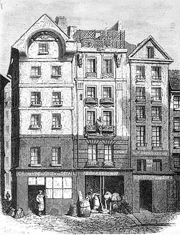 House in front of which Henri IV was assassinated, street of the Ironwork (on May 14 1610).