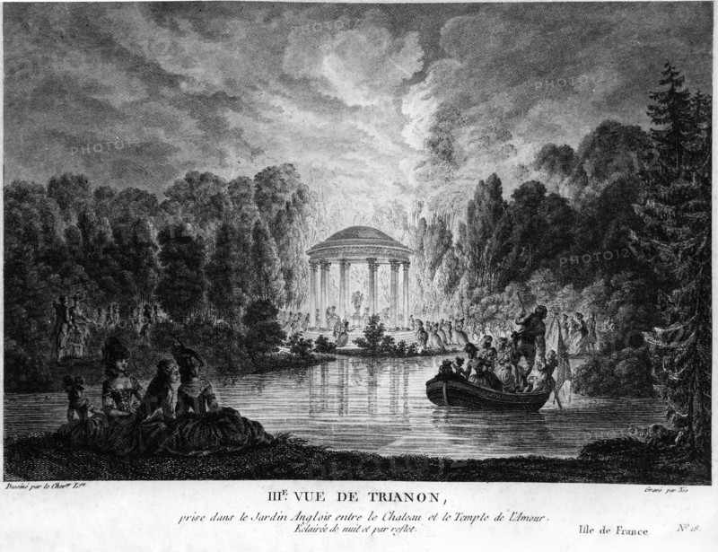 Versailles. Le Temple de l'Amour à Trianon. Fête de nuit.