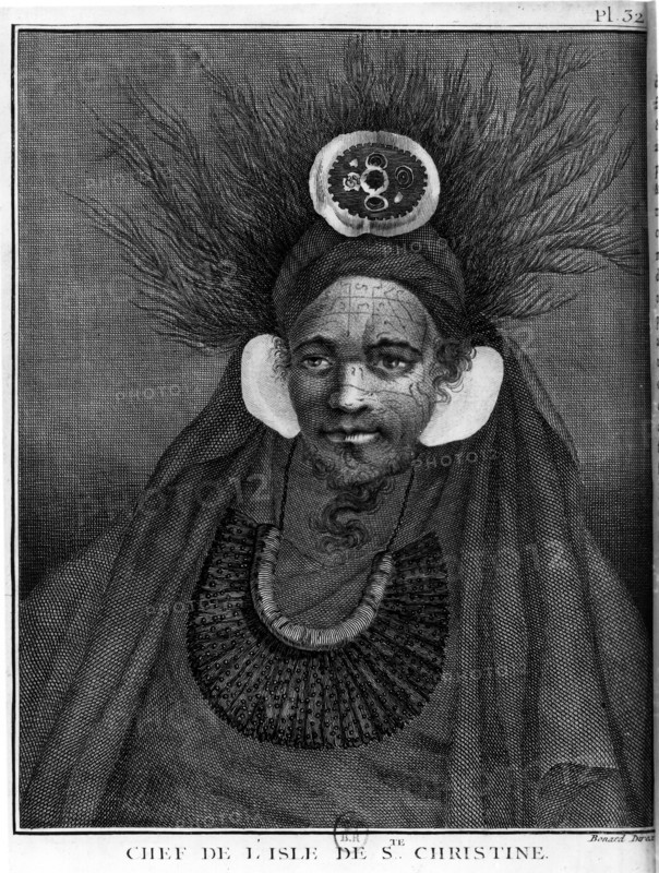 Travel of Cook.  Head of theSainte-Christine island.