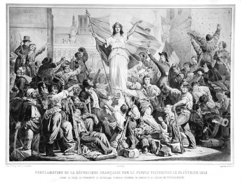 Révolution de 1848. Proclamation de la République française le 24 février.