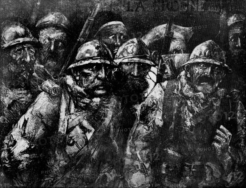 War 14-18.  French soldiers on the face.