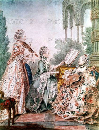 Carmontelle (1717-1806).  Music in the park.