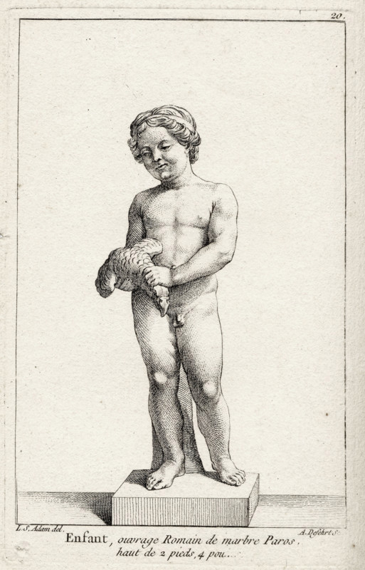 Art romain. L'enfant à l'oiseau.