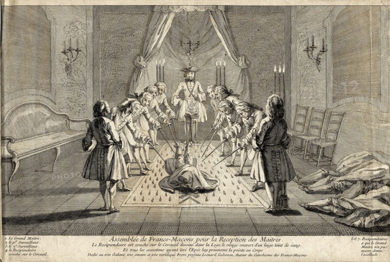 Assemblées des francs-maçons pour le réception des Maîtres ".