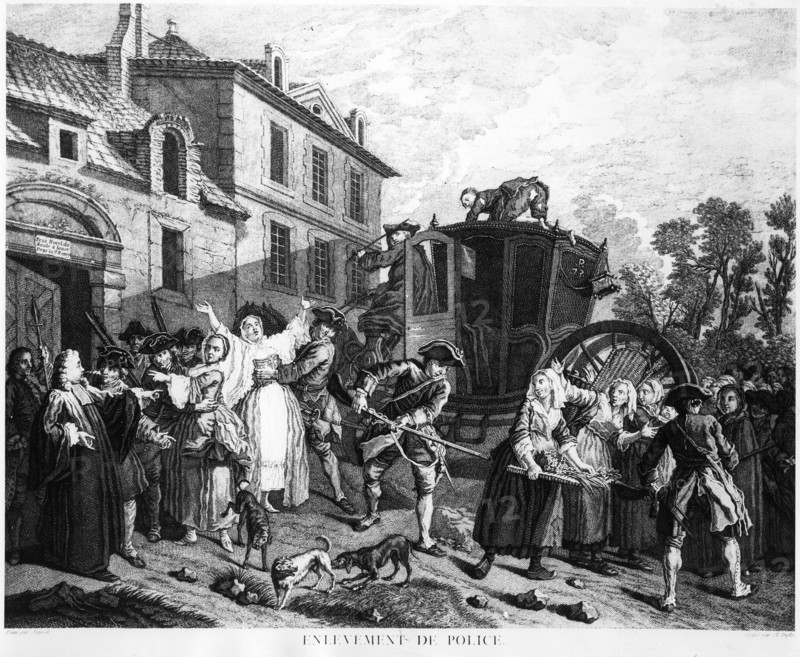 Arrestation des filles de joie qui seront envoyées aux colonies.
