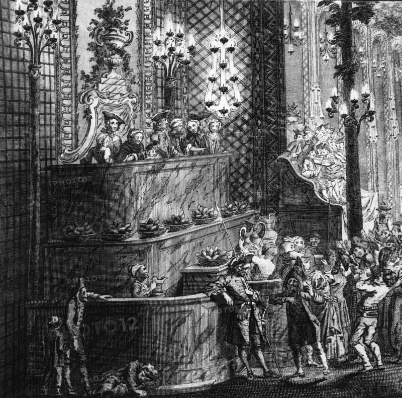 Celebrates with the Town hall of Paris.  The refreshment bar and violonists.