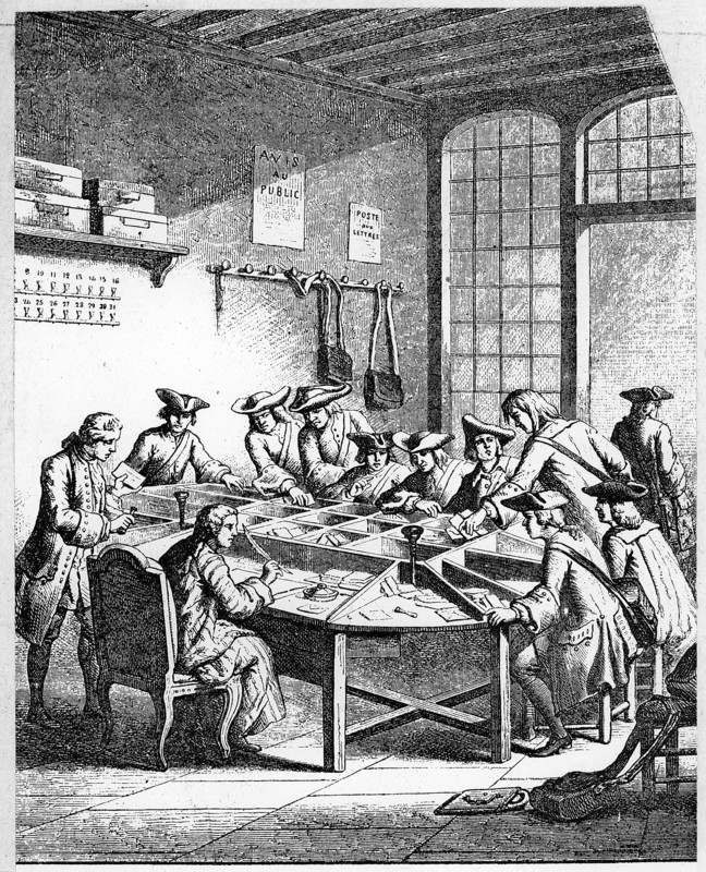 1760. Le courrier. La Petite Poste à Paris.