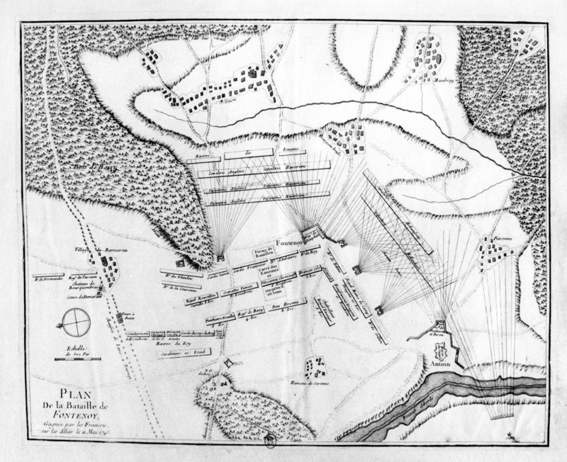 Mai 1745. Plan de la bataille de Fontenoy.