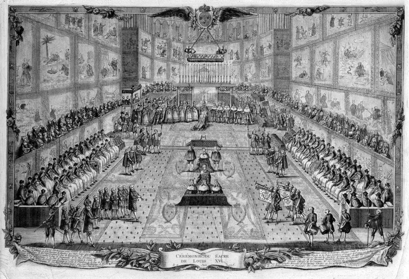 Cérémonie du sacre de Louis XVI dans la cathédrale de Reims.