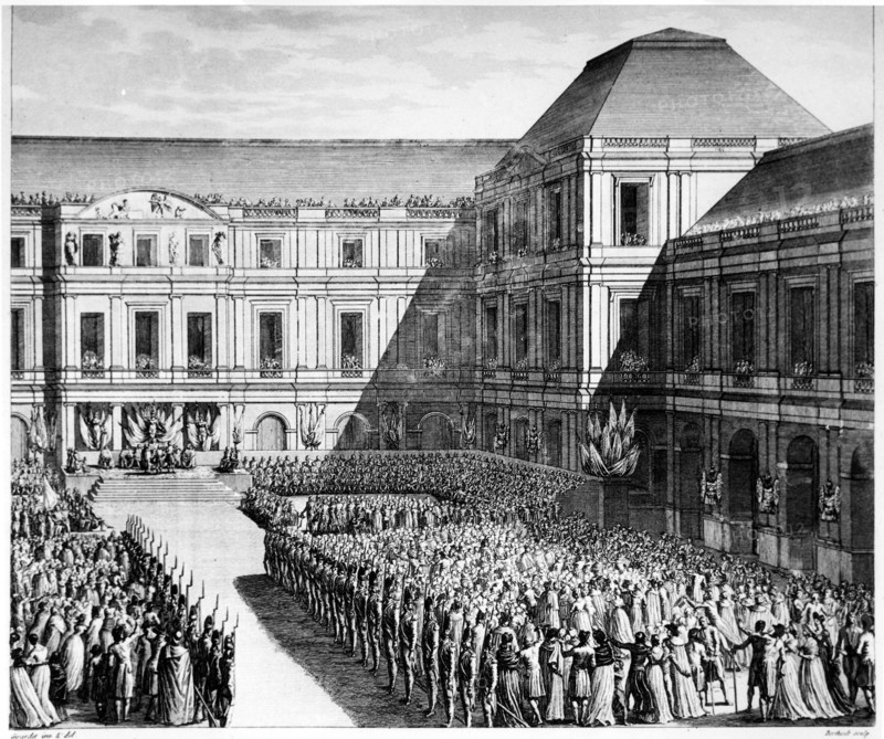 The French celebrating Napoleon Bonaparte after the Treaty of Campo-Formio