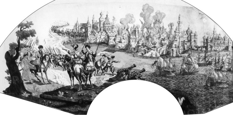 1734.  Catch of Dantzig and escape from king Stanilas.