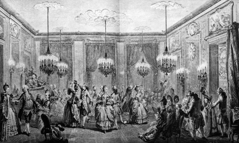 Les fêtes à Versailles d'après un dessin de Saint-Aubin.