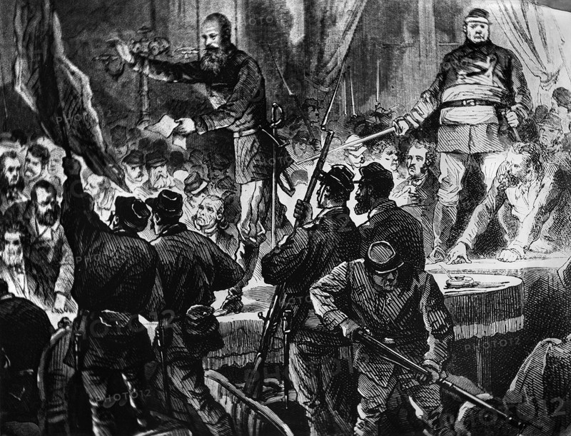 Révolution de 1848. Blanqui harangue les insurgés.