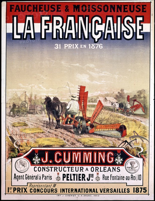 Affiche. Faucheuse et moissonneuse " La Française ".