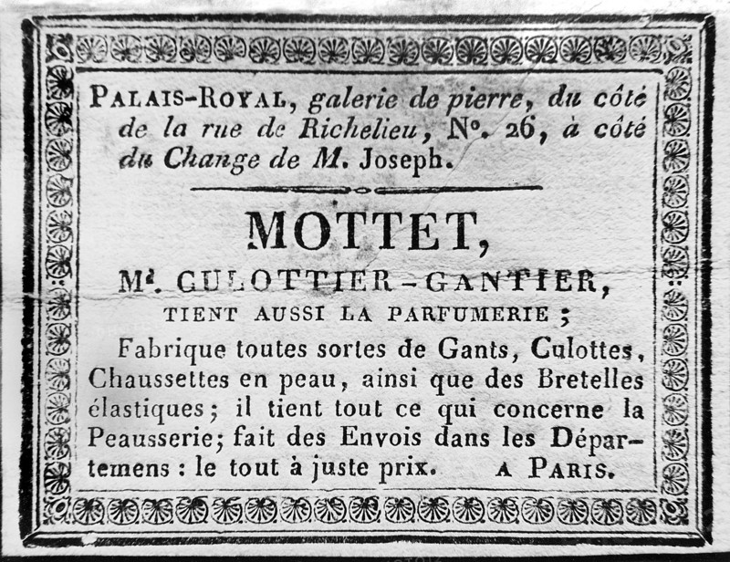 First Empire, Master trouser maker and perfumer