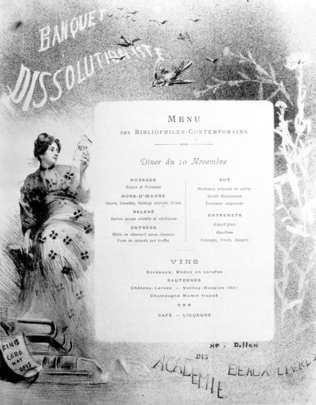 Finely dinner of the " contemporary Bibliophiles ",