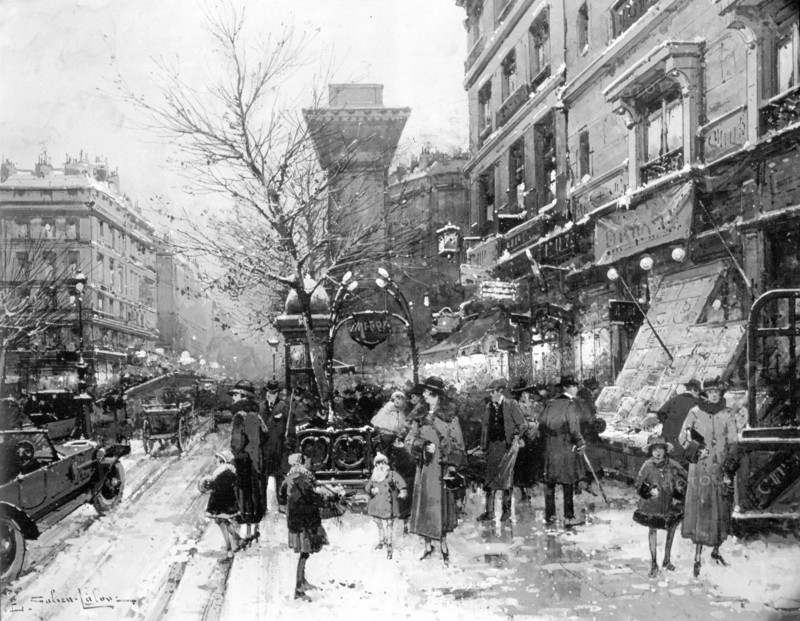 Les boulevards devant la Porte Saint-Denis. Collection particulière.