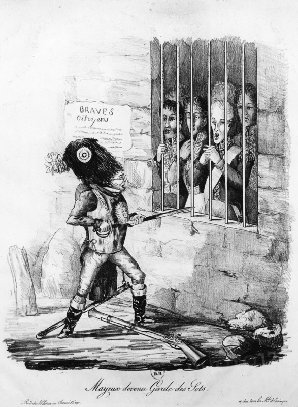 Caricature de 1830. Charles X et ses ministres en prison.