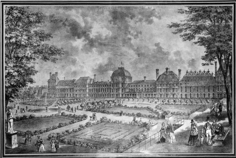 Le palais des Tuileries vers 1830.