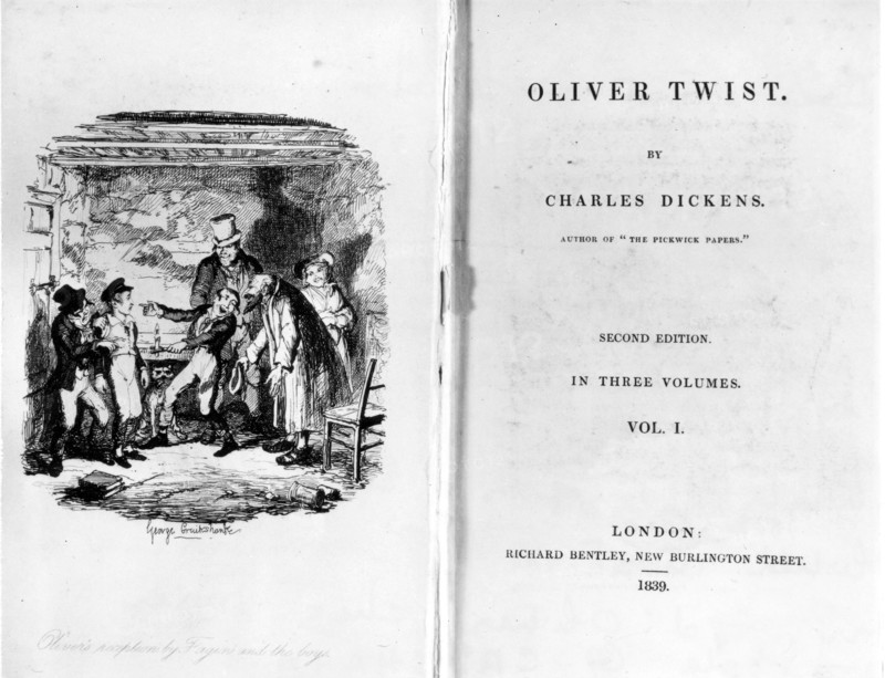 Charles Dickens (1812-1870). Oliver Twist. Edition de 1839.