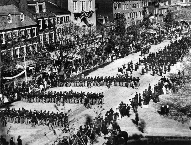 Etats-Unis. Funérailles d'Abraham Lincoln (1865) à Washington.