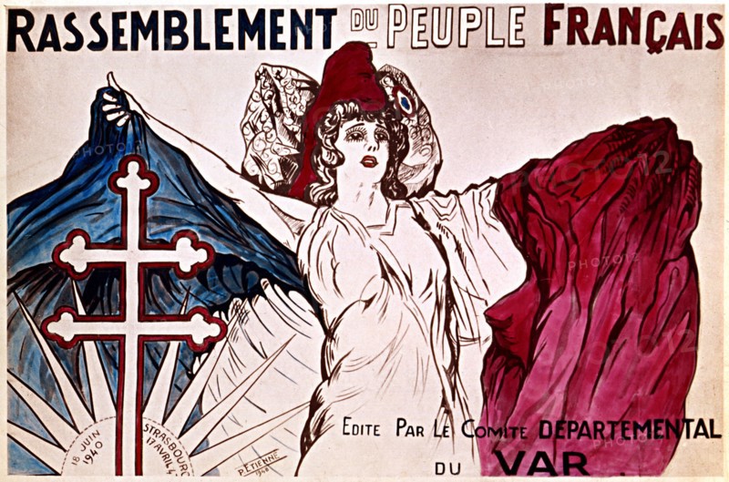 Poster for the R.P.F. (Founded in April 1947 by Gaulle).