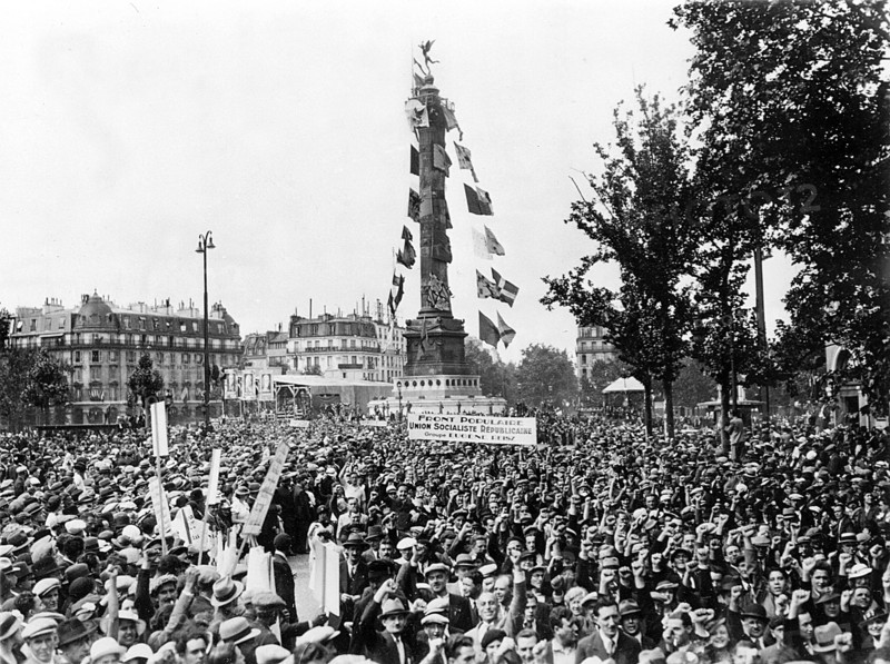 Manifestation of the Popular Front in Paris, 1936