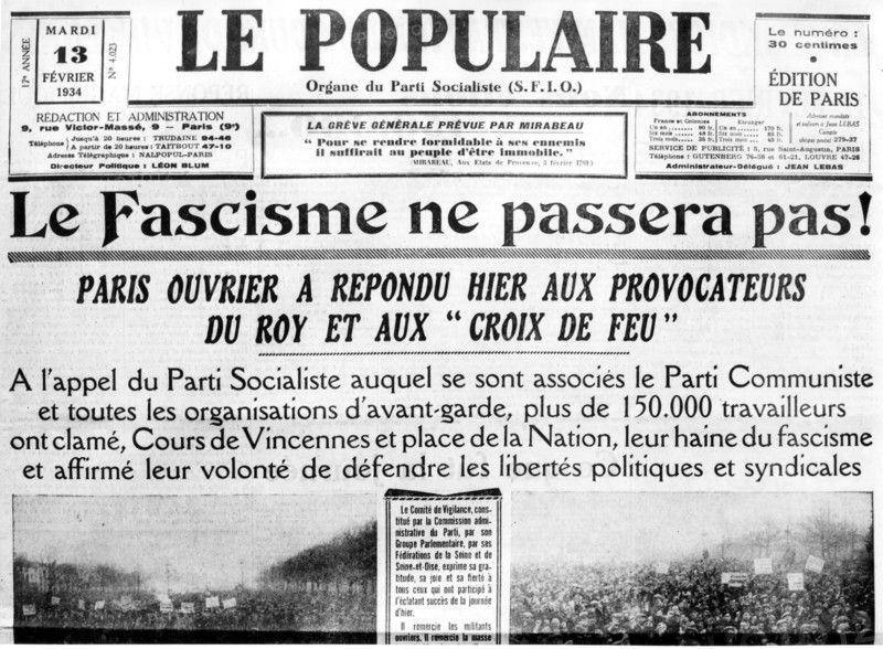 "Le fascisme ne passera pas"