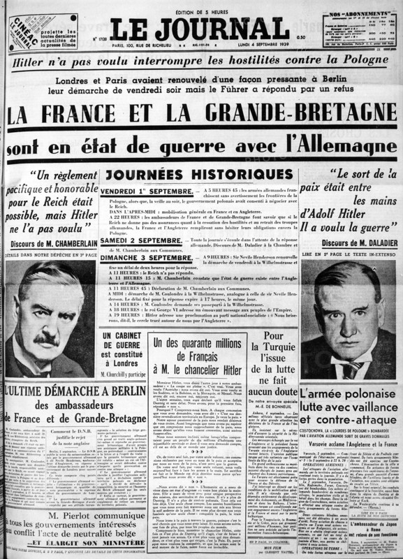 France and Great Britain are at war with Germany.