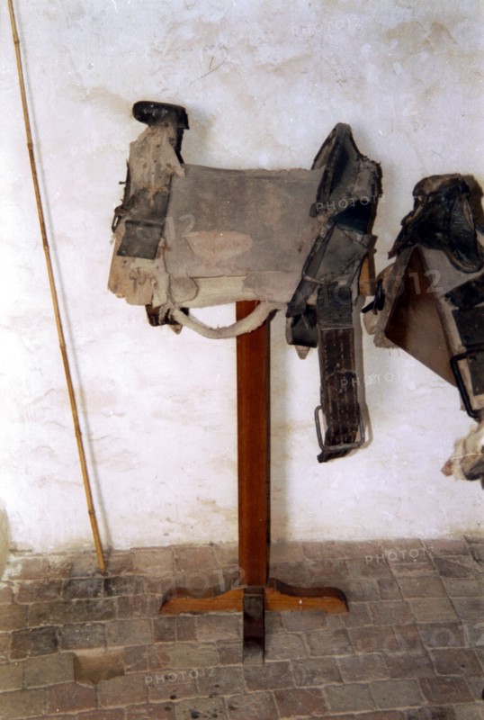 Tower of Michel de Montaigne, antique saddle