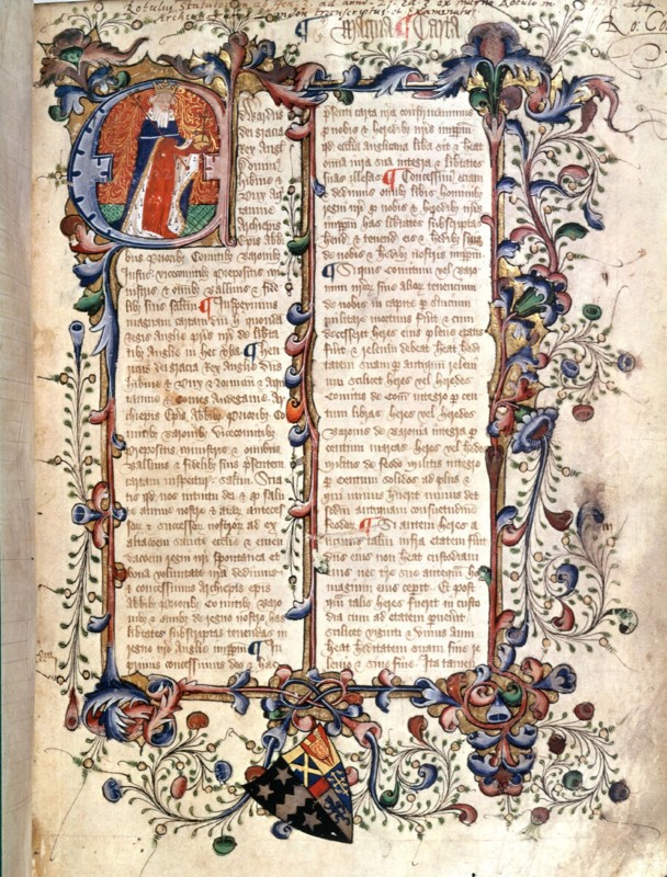 Edward III giving the Magna Carta.