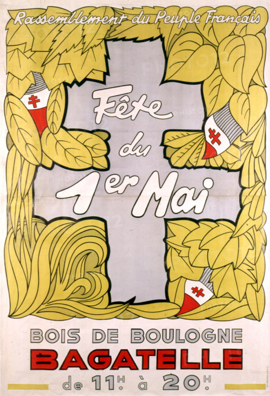 RPF (Rassemblement du Peuple Français)  poster for the May 1st (Labor Day) celebration