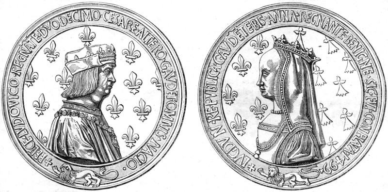 Medal representing Louis XII and Anne of Brittany