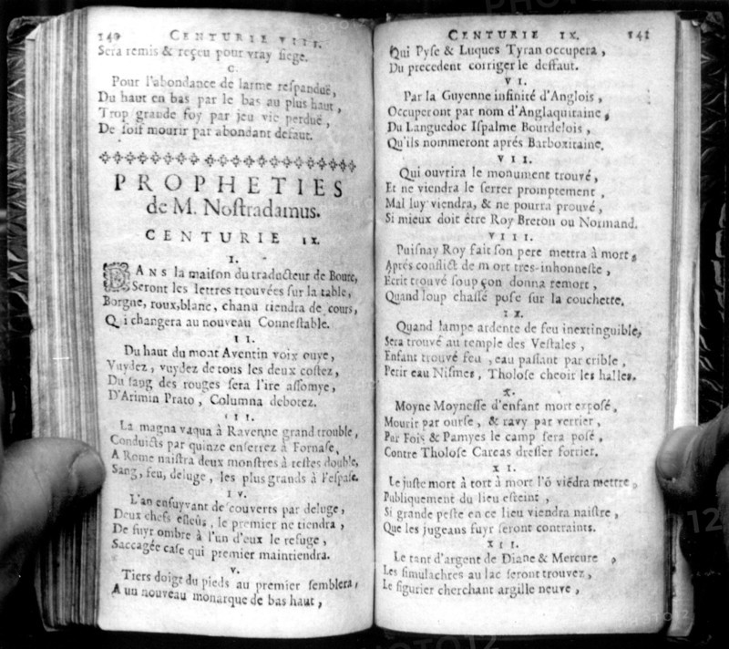 Nostradamus' prophecies. 1566 edition