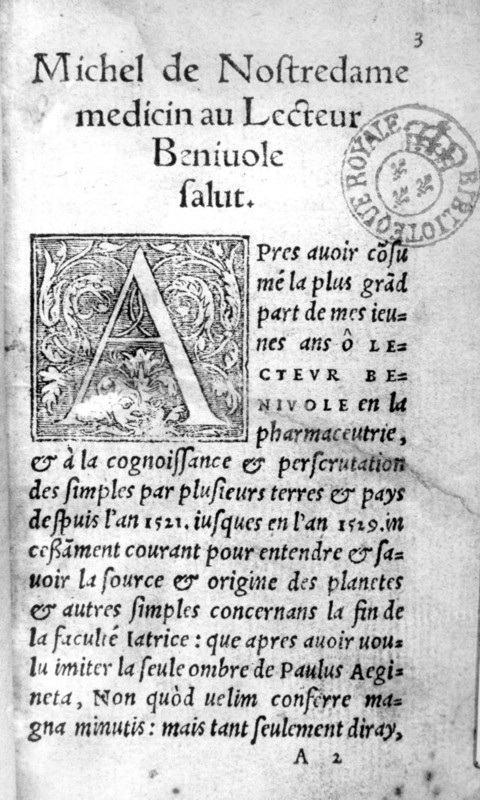 Traité de Nostradamus, 1555