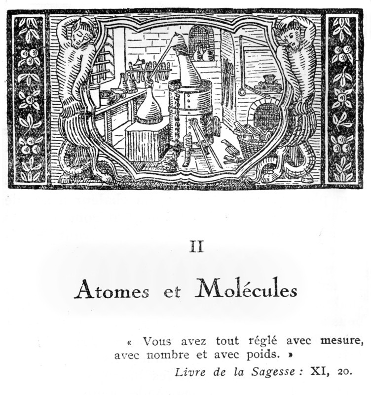 Book of Alchemy, atoms and molecules