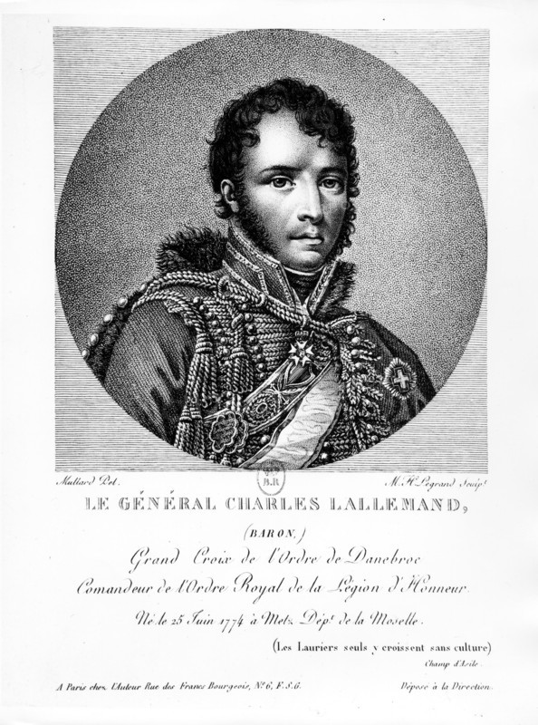 Le général baron Charles Lallemand, né le 15 juin 1774 à Metz