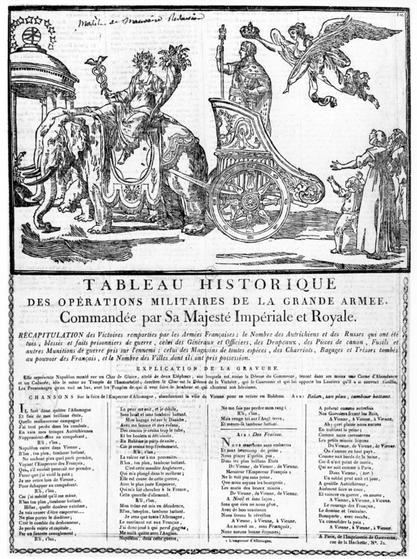 Chansons populaires à la gloire des victoires de l'Empire