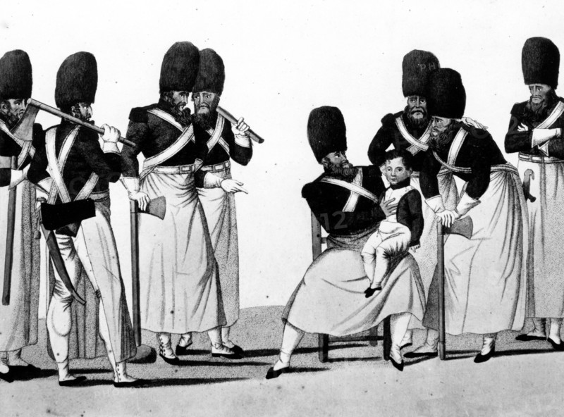 Le roi de Rome parmi les sapeurs
