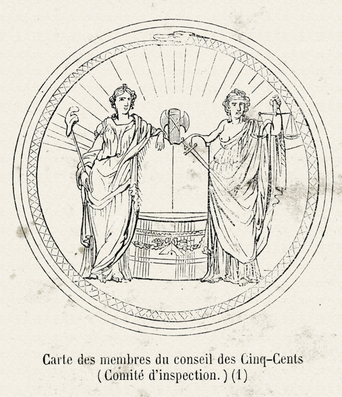 Carte des membres du conseil des Cinq-Cents (Comité d'inspection).