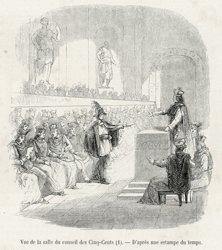 Vue de la salle du conseil des Cinq-Cents.