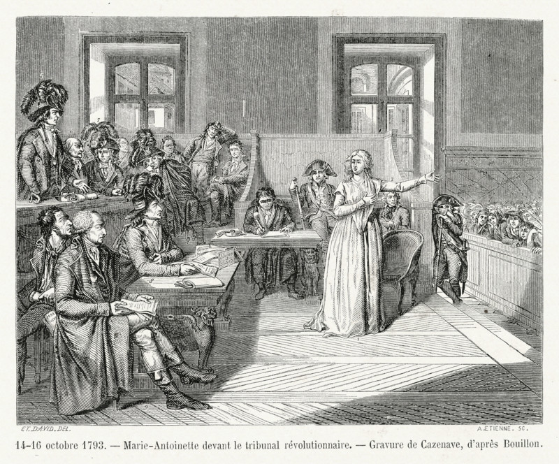 Marie-Antoinette devant le tribunal révolutionnaire.