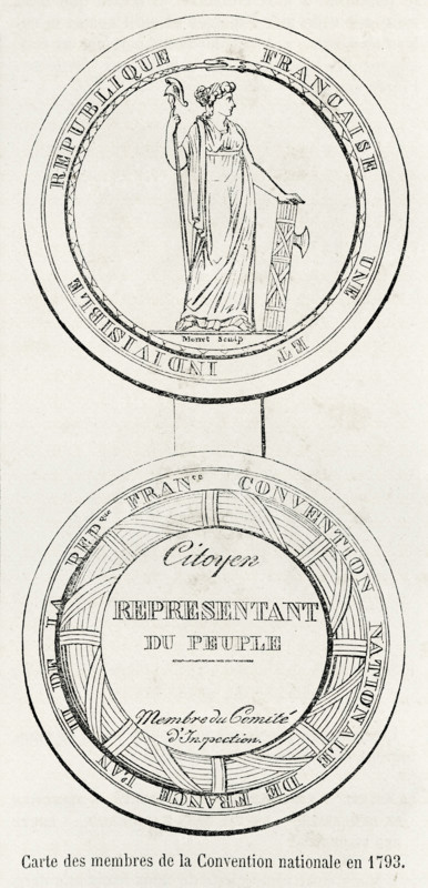 Carte des membres de la Convention nationale en 1792.