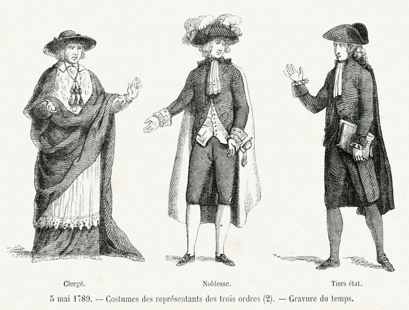 Costumes des représentants des trois ordres.